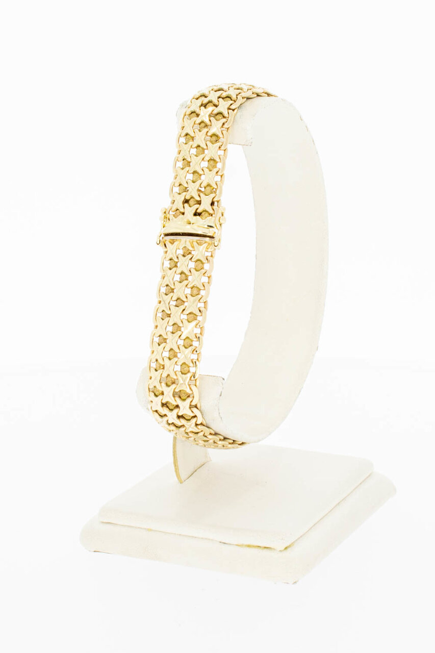 14 Karat breites Goldarmband - 19,2 cm