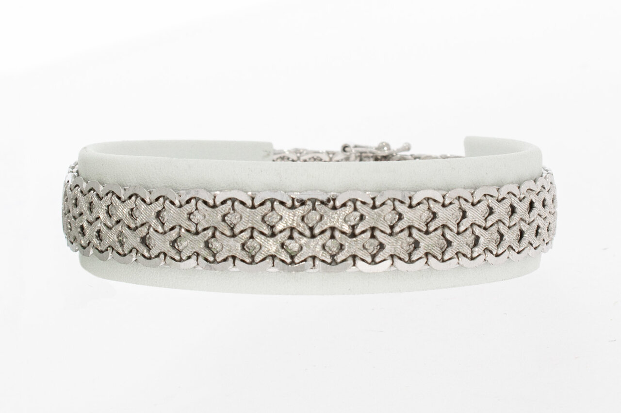 Vintage 18 Karaat witgouden armband - 18,7 cm
