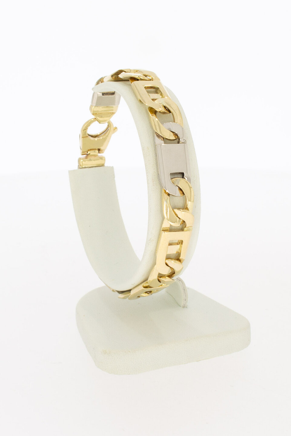 585 Bicolor-Gold K&ouml;nigsarmband Herren - 19,8 cm