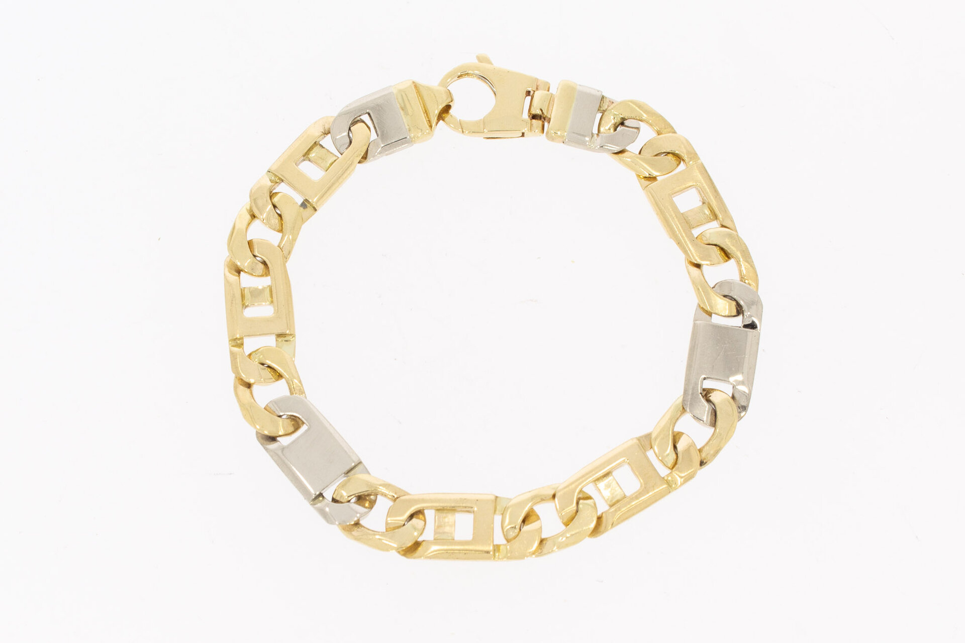 585 Bicolor-Gold K&ouml;nigsarmband Herren - 19,8 cm