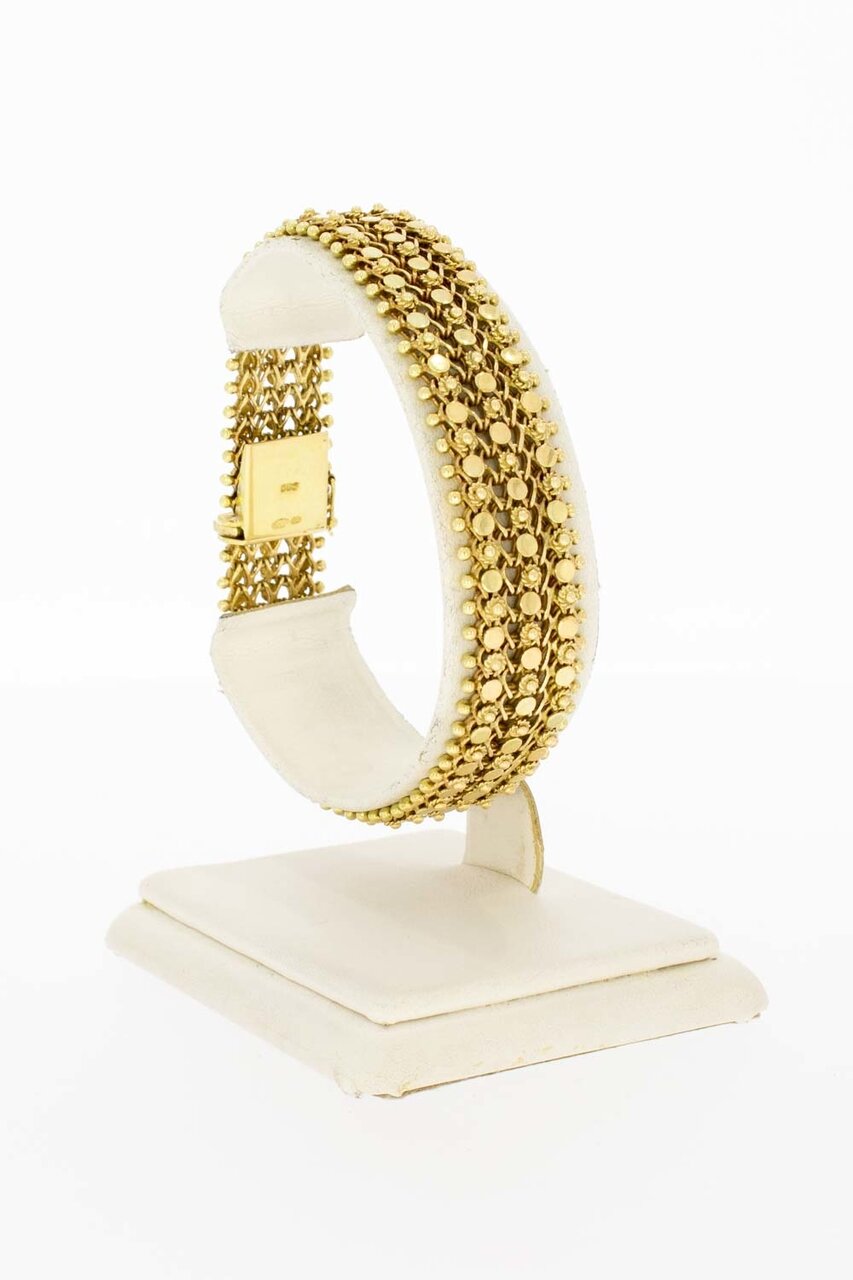 Gevlochten 14 Karaat  dames armband - 19,3 cm