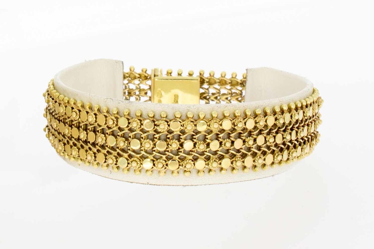 Gevlochten 14 Karaat  dames armband - 19,3 cm