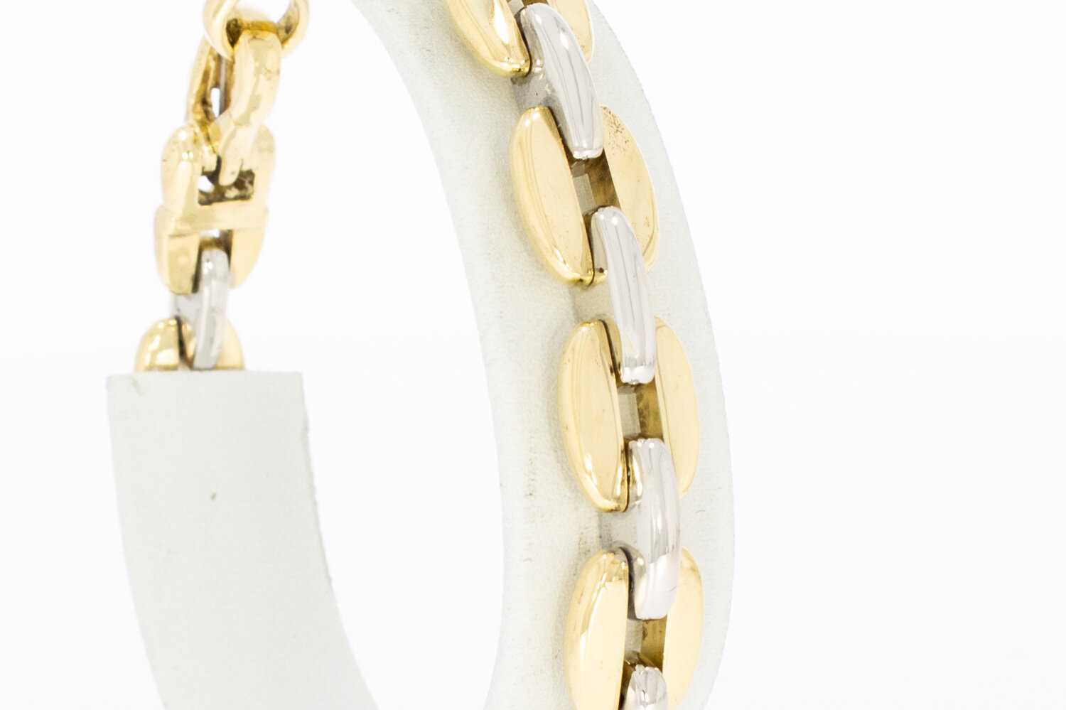 18 Karat Bicolor-Gold Ankerarmband - 20,4 cm