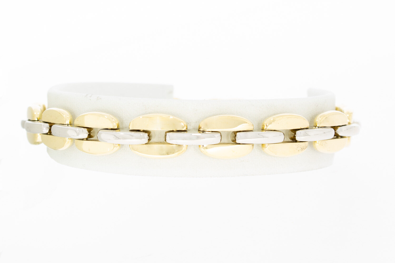 18 Karat Bicolor-Gold Ankerarmband - 20,4 cm