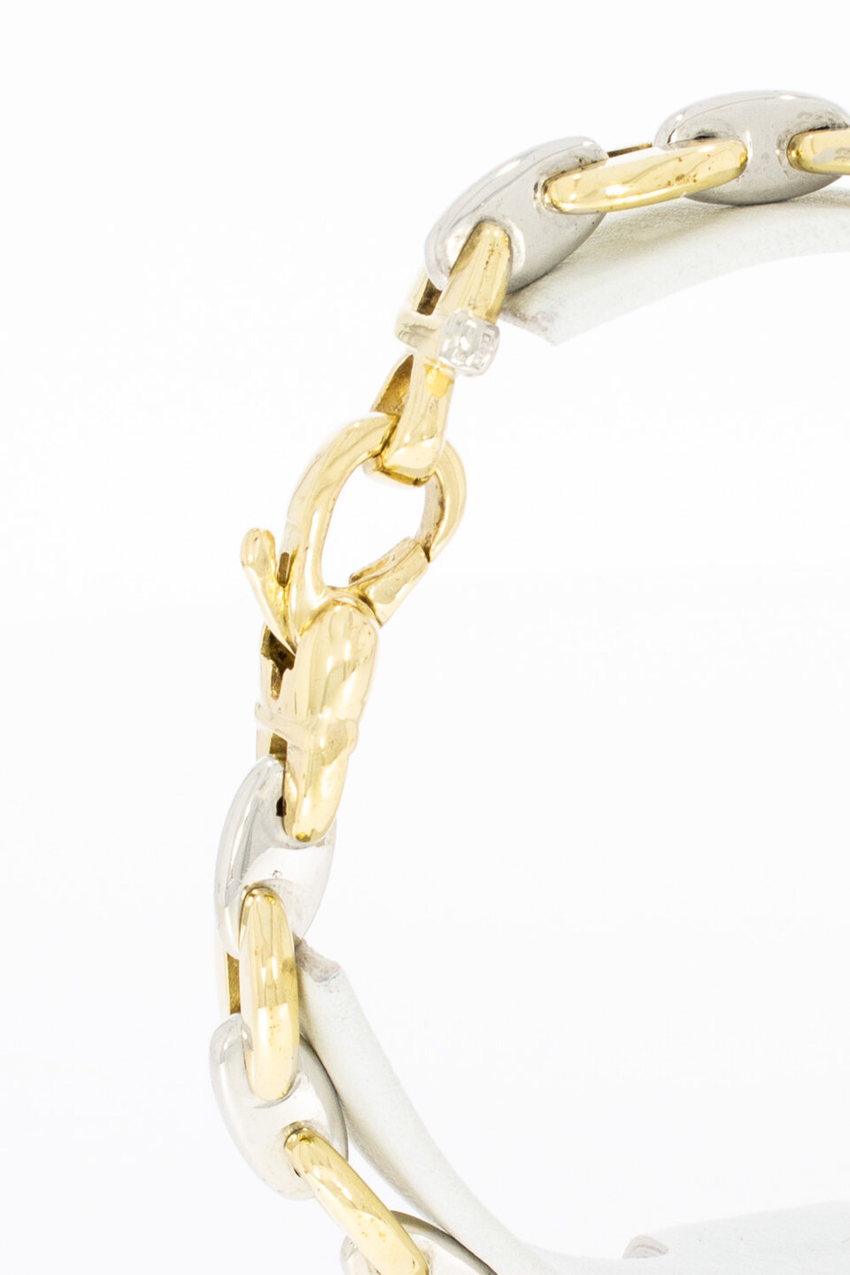 18 Karat Bicolor-Gold Ankerarmband - 20,4 cm
