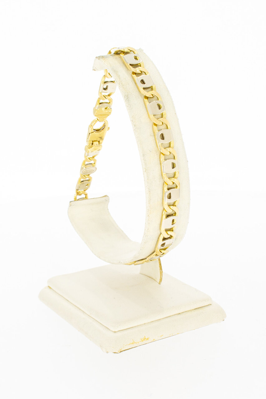 18 Karat Bicolor-Gold K&ouml;nigsarmband - 23,7 cm