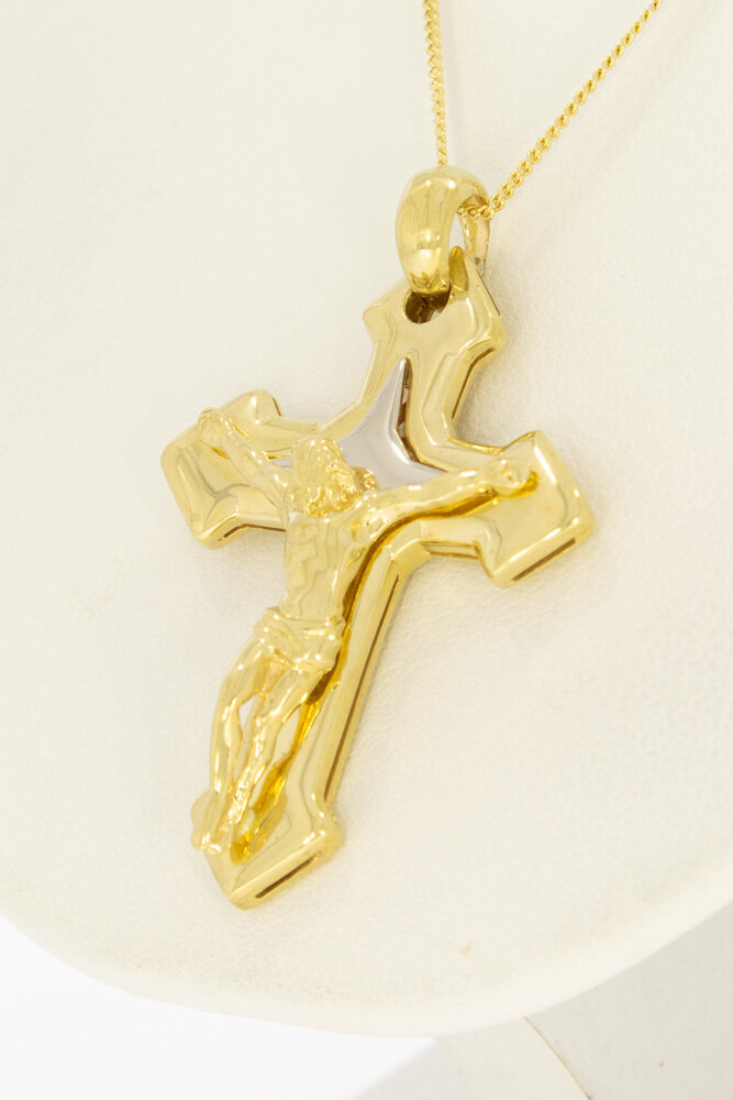 18 karaat geel gouden Kruis - 3,8 cm