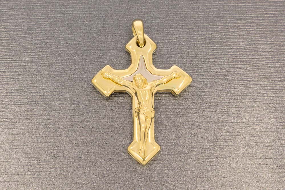 18 karaat geel gouden Kruis - 3,8 cm