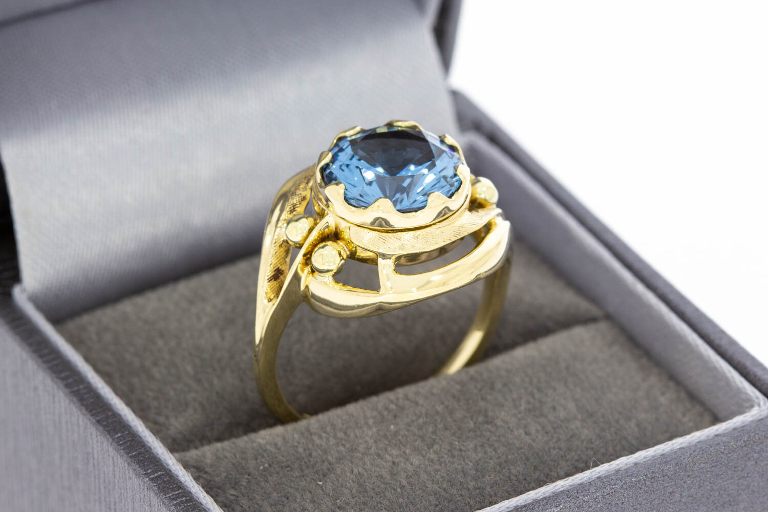 585 Gold Marquise-Ring Damen mit Aquamarin - Ringgr&ouml;&szlig;e 58