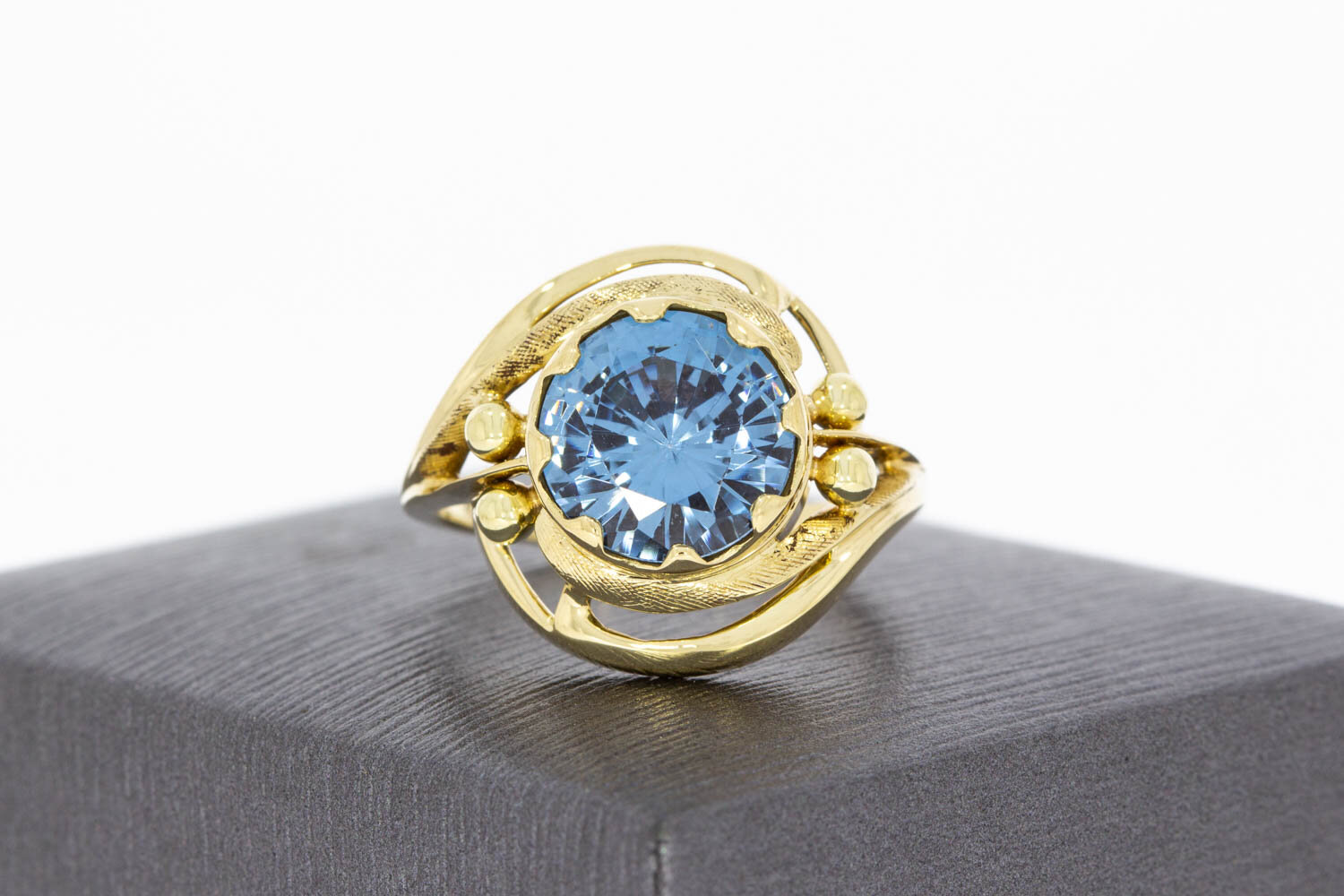 585 Gold Marquise-Ring Damen mit Aquamarin - Ringgr&ouml;&szlig;e 58