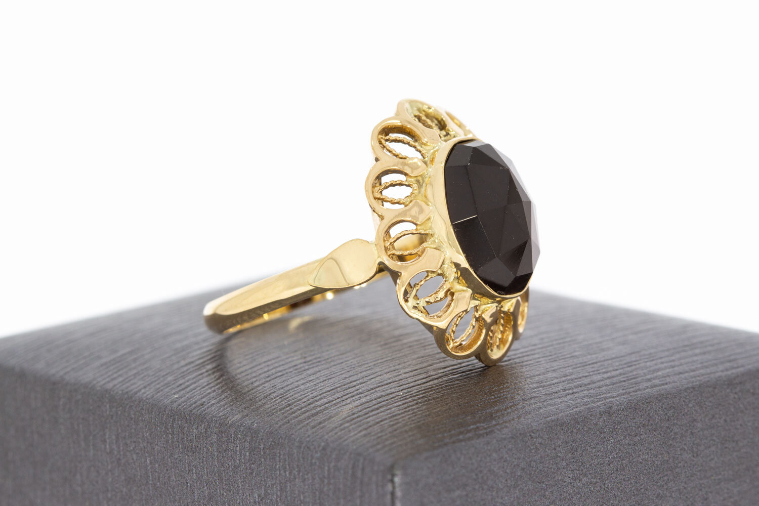 Vintage 585 Gold Ring Damen mit Granat - Ringgr&ouml;&szlig;e 61, 5 g