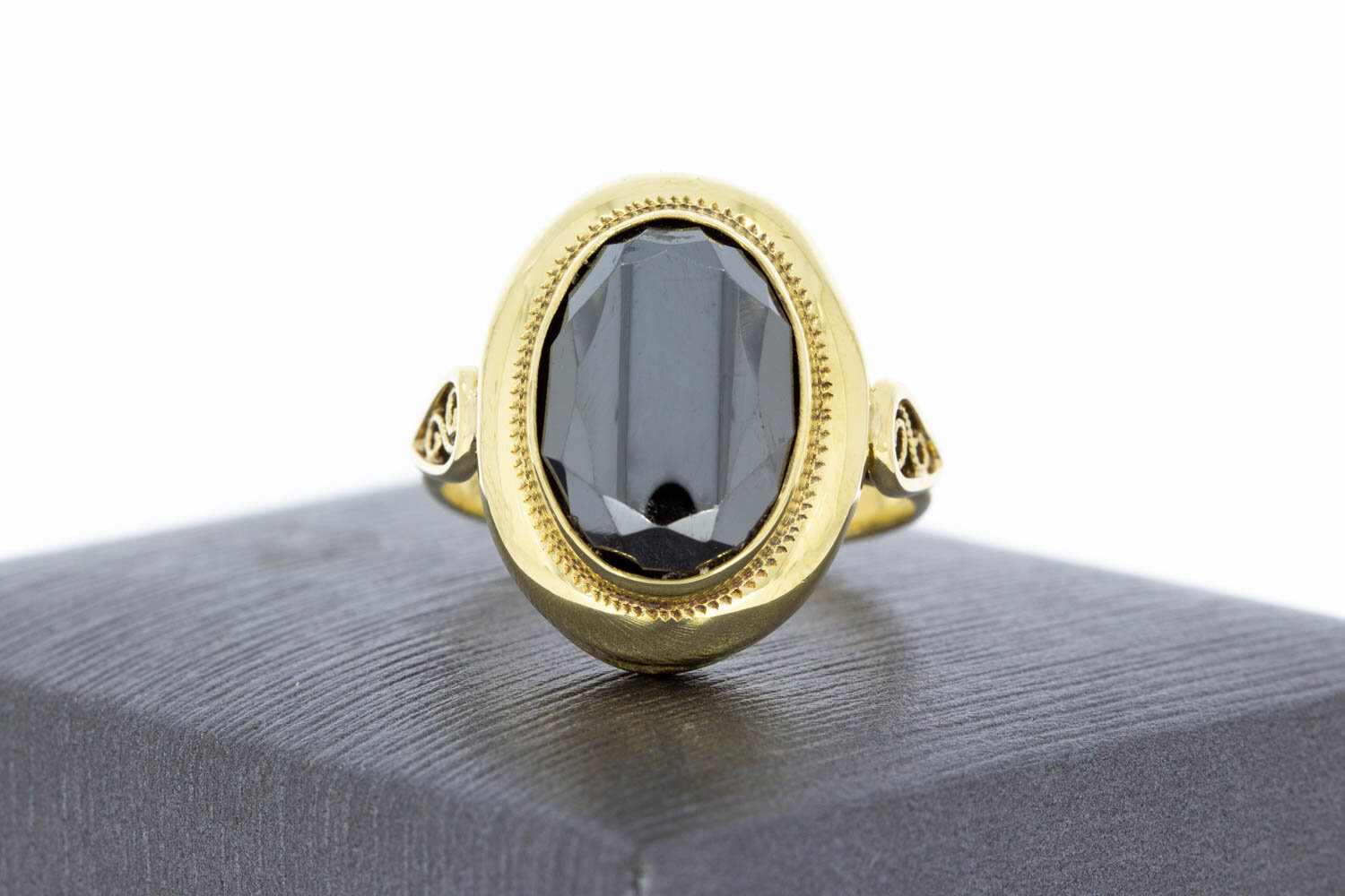 Vintage 585 Gold Ring Damen mit H&auml;matit - Ringgr&ouml;&szlig;e 56