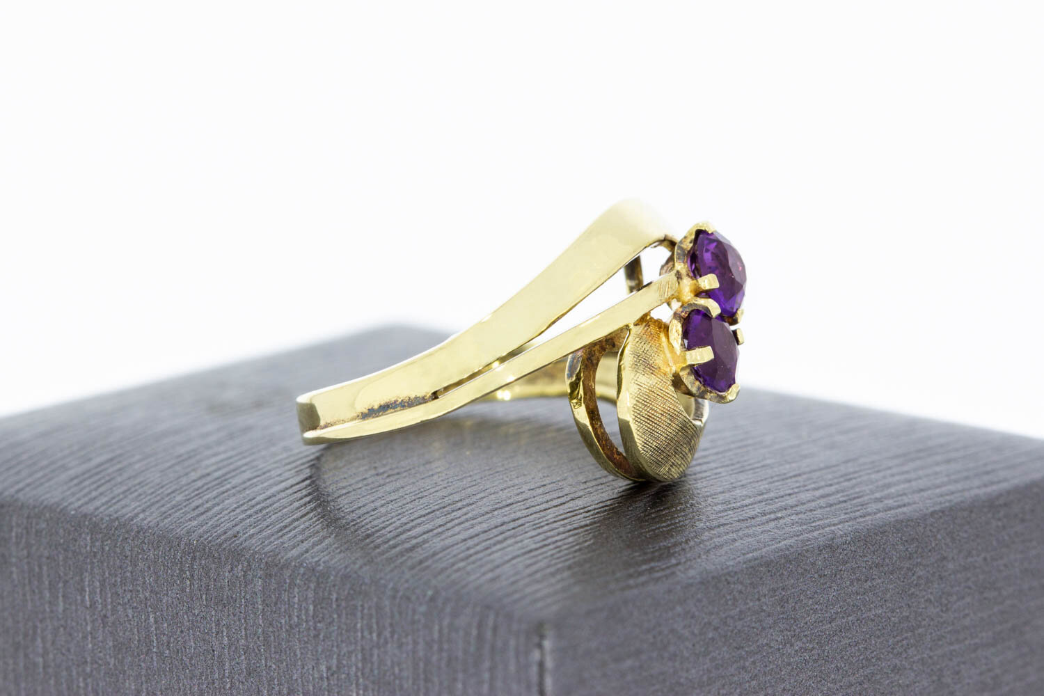 Vintage 585 Gold Ring Damen mit Amethyst - Ringgr&ouml;&szlig;e 54