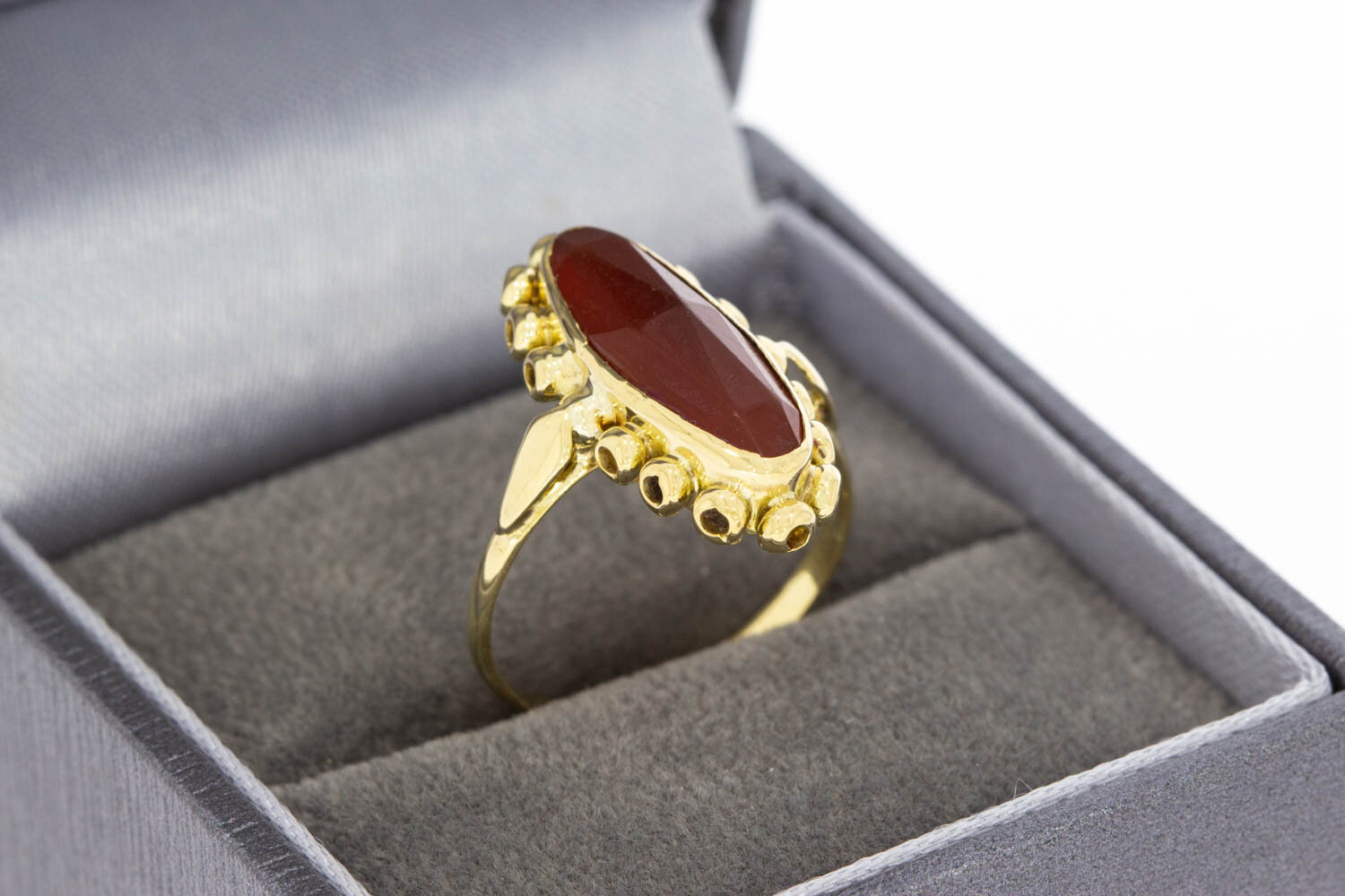 Vintage 585 Gold Ring Damen mit Karneol - Ringgr&ouml;&szlig;e 53