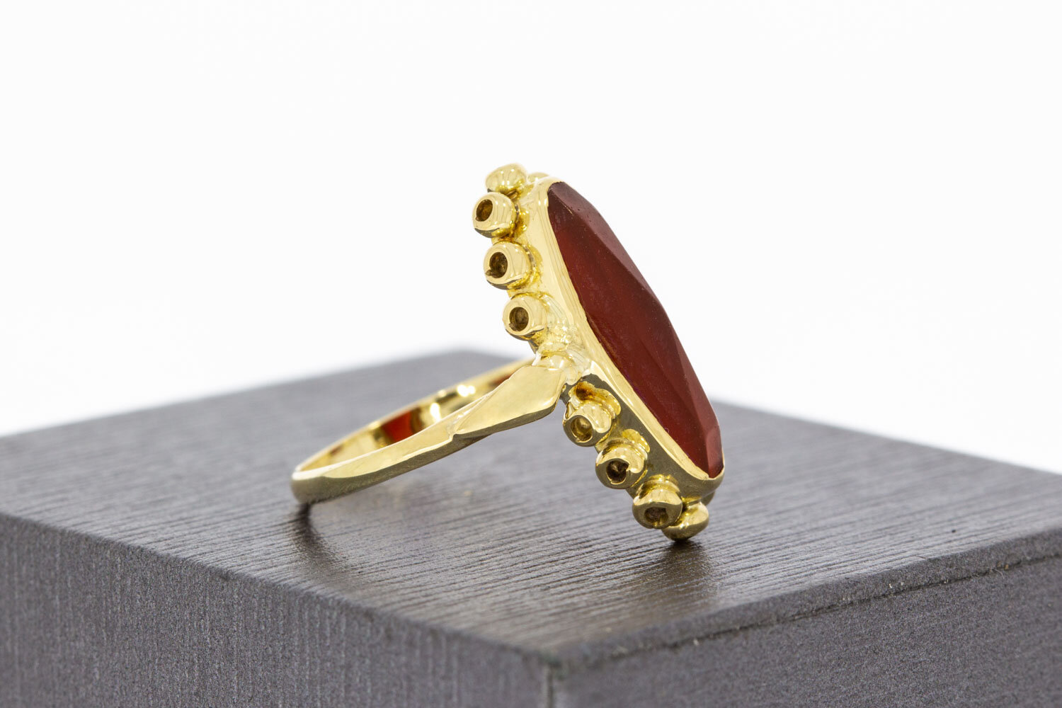 Vintage 585 Gold Ring Damen mit Karneol - Ringgr&ouml;&szlig;e 53