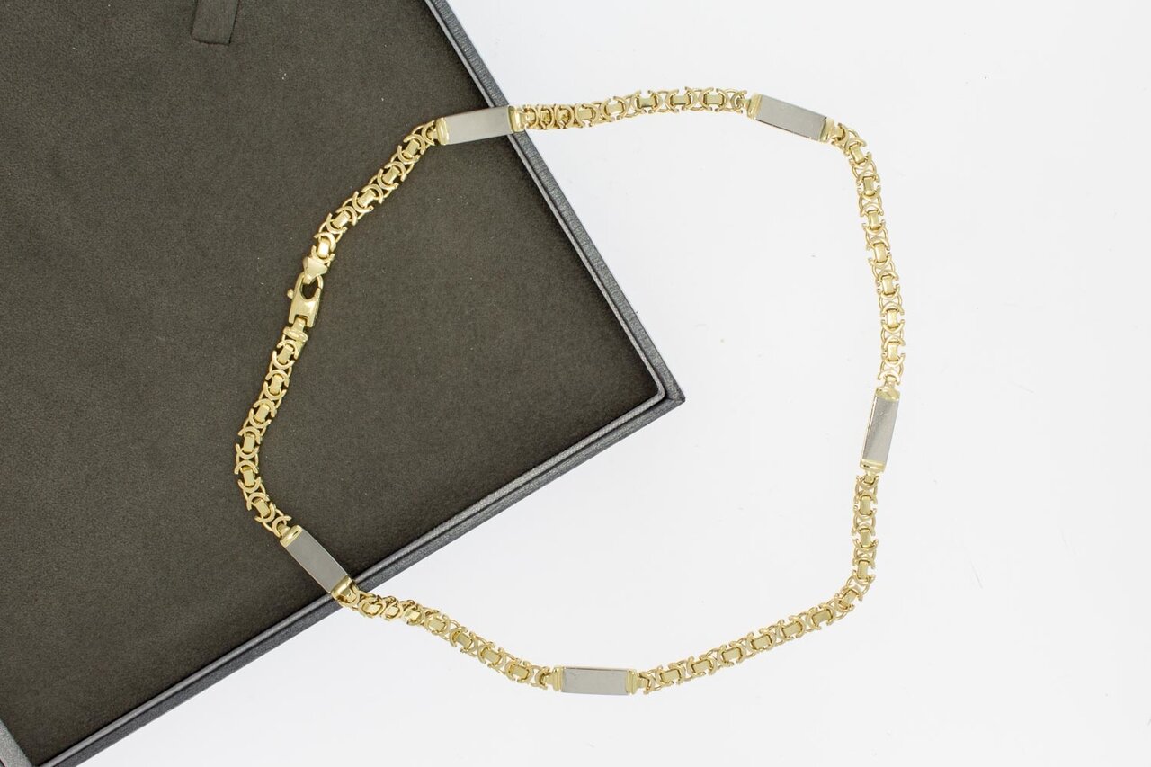 585 Bicolor-Gold K&ouml;nigskette - 42,9 cm