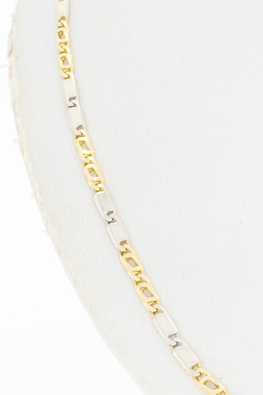 585 Bicolor-Gold Falkenaugenkette - 46 cm