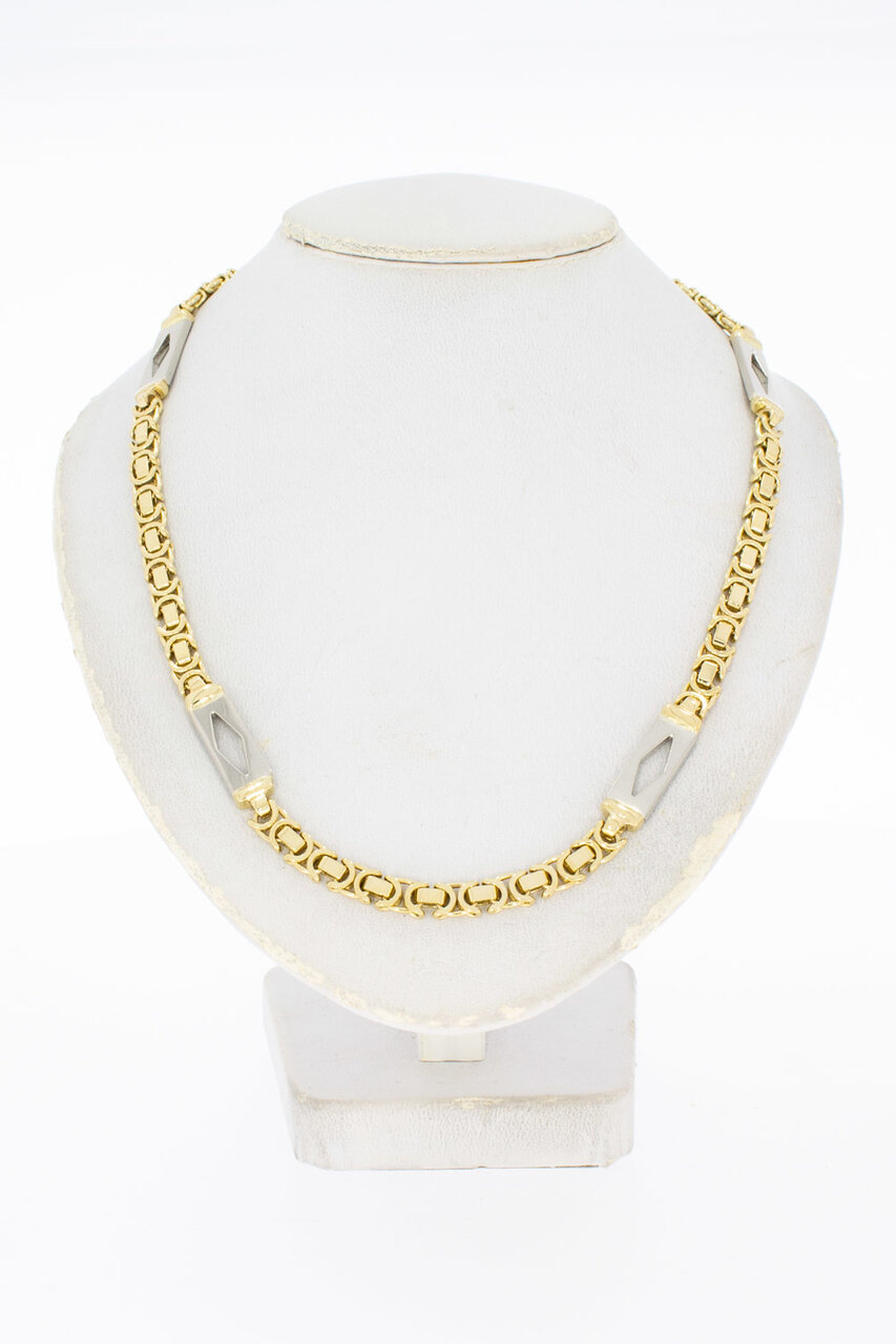 585 Bicolor-Gold K&ouml;nigskette Herren - 45,5 cm