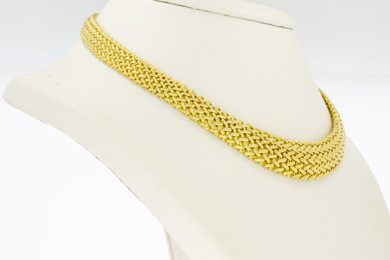 18 Karat Gold Geflochtene Kette - 42 cm