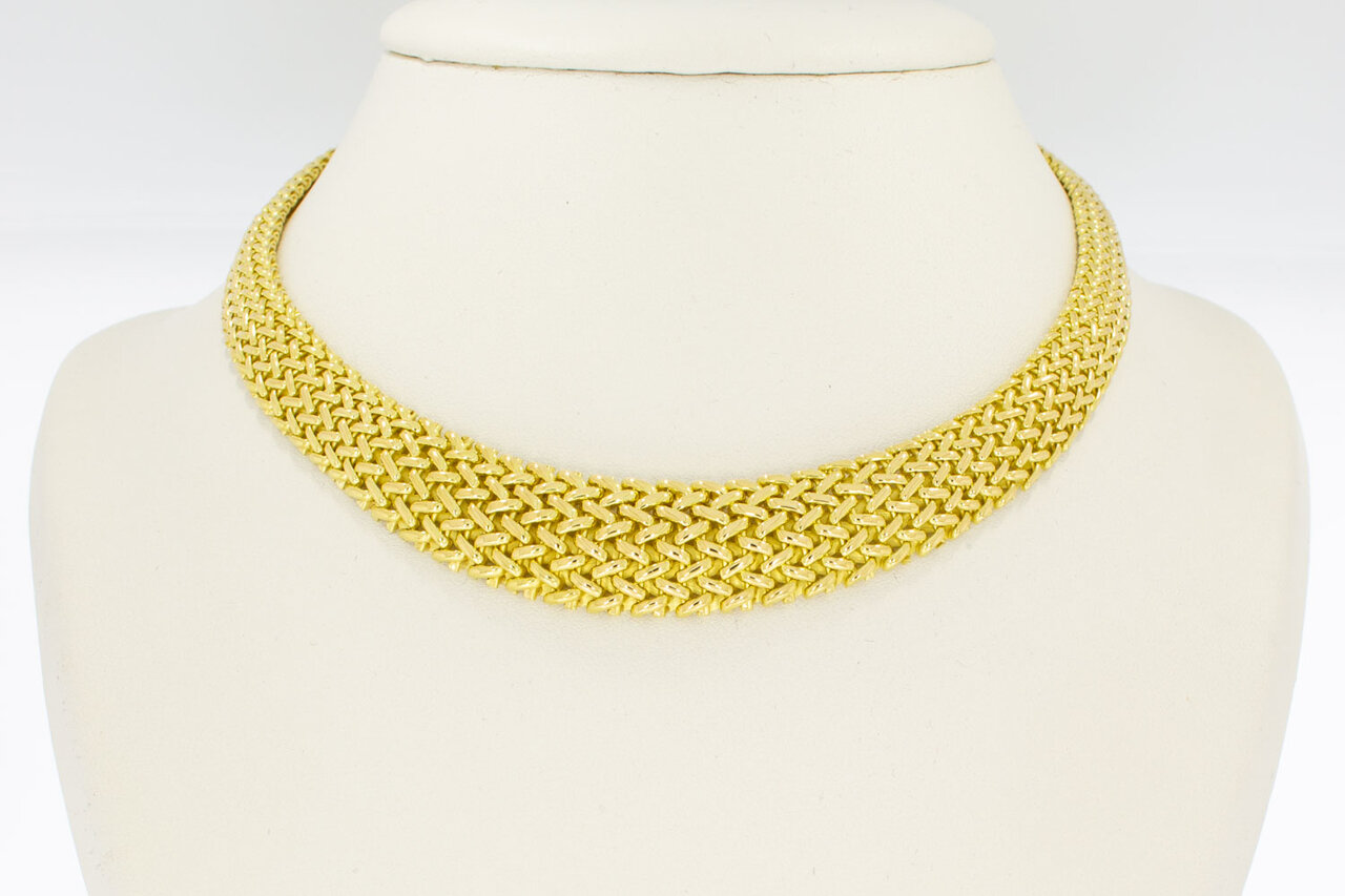 18 Karat Gold Geflochtene Kette - 42 cm