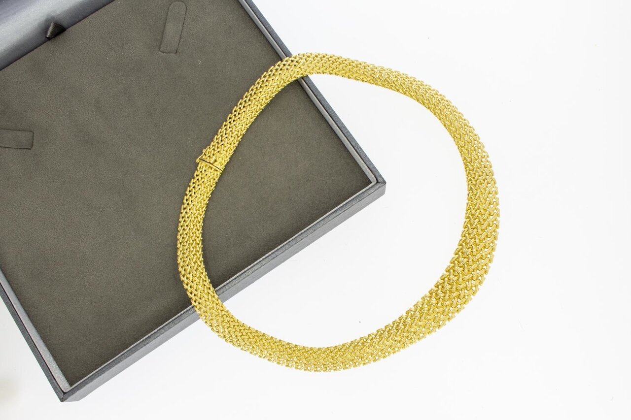 18 Karat Gold Geflochtene Kette - 42 cm