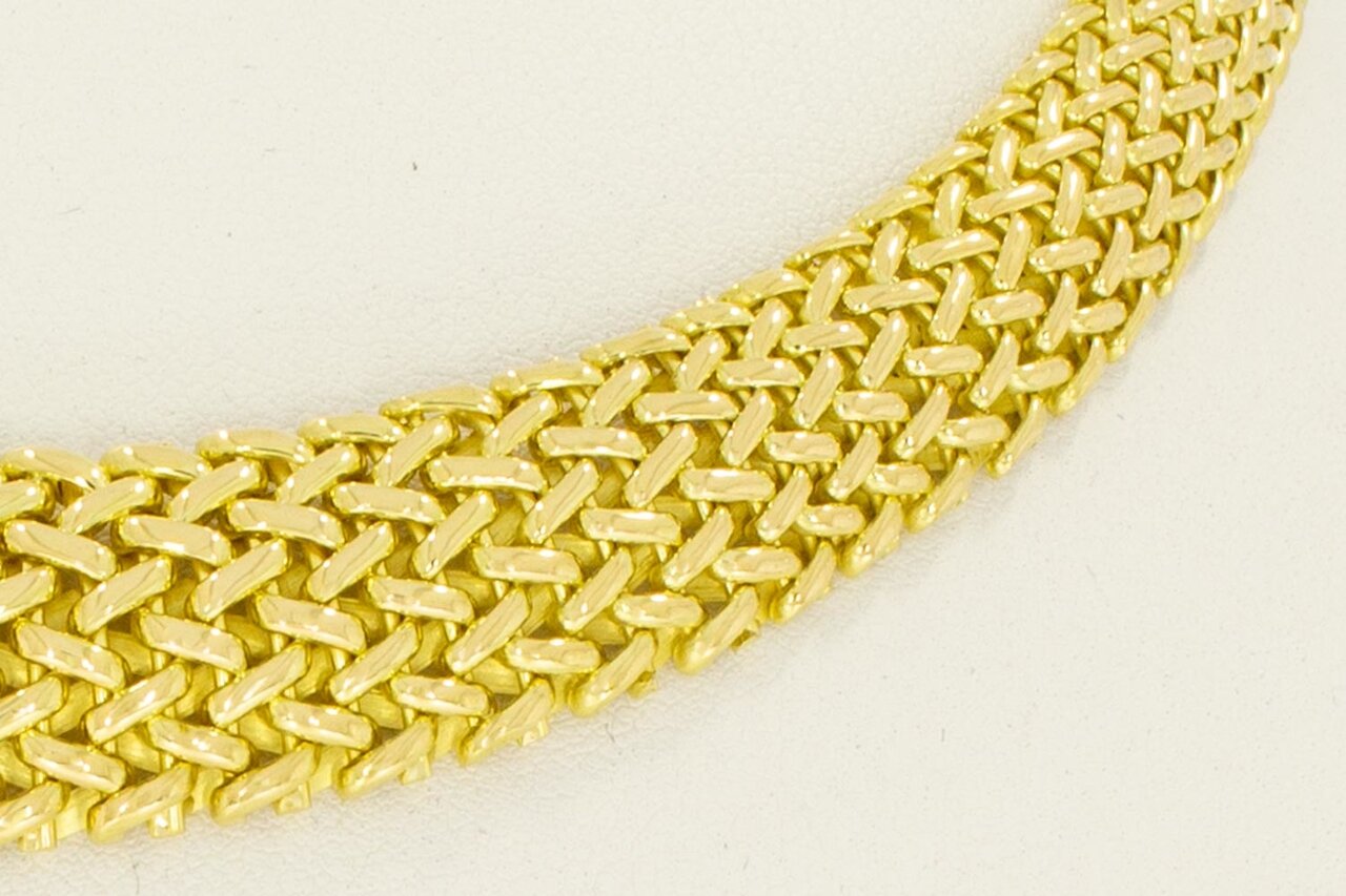 18 Karat Gold Geflochtene Kette - 42 cm
