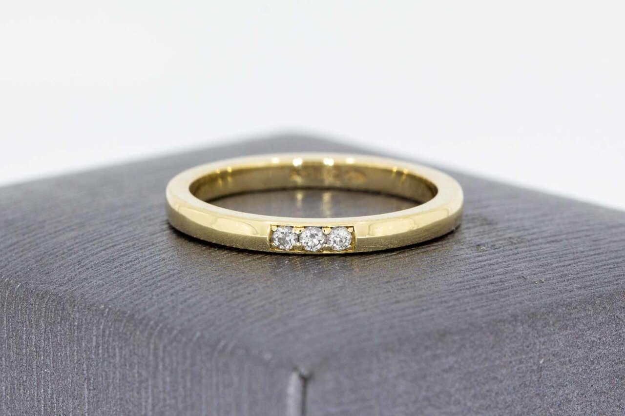 585 Gold Vorsteckring mit Diamant - Ringgr&ouml;&szlig;e 52, 2,6 g