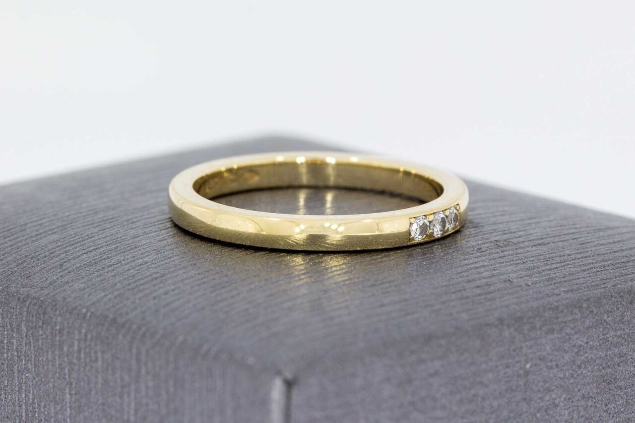 585 Gold Vorsteckring mit Diamant - Ringgr&ouml;&szlig;e 52, 2,6 g