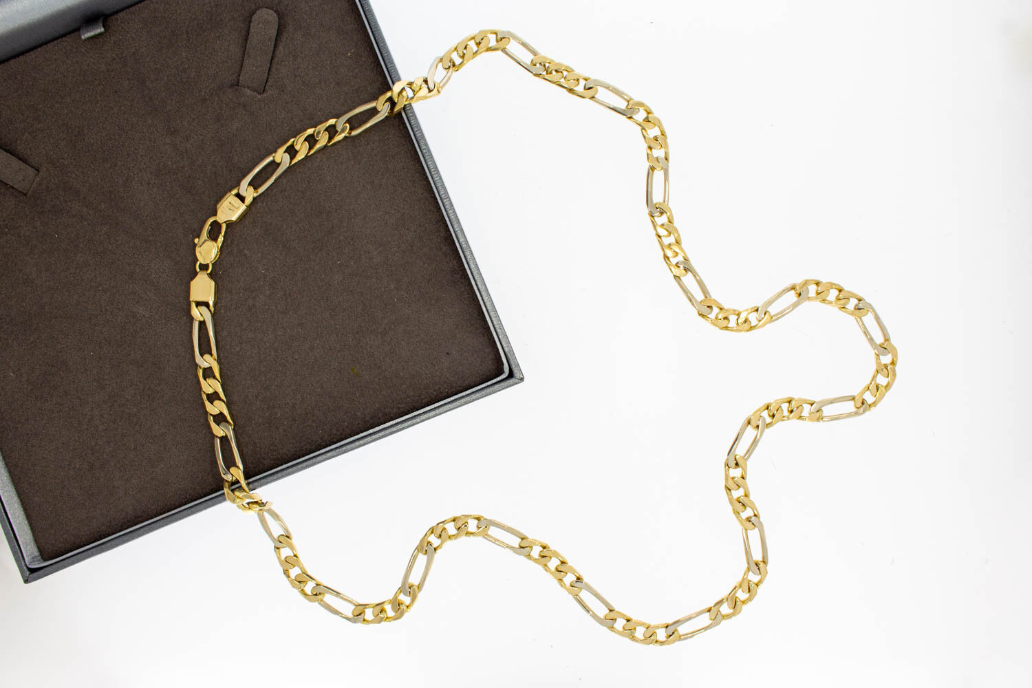 18 Karat Gold Figarokette Herren - 71,3 cm
