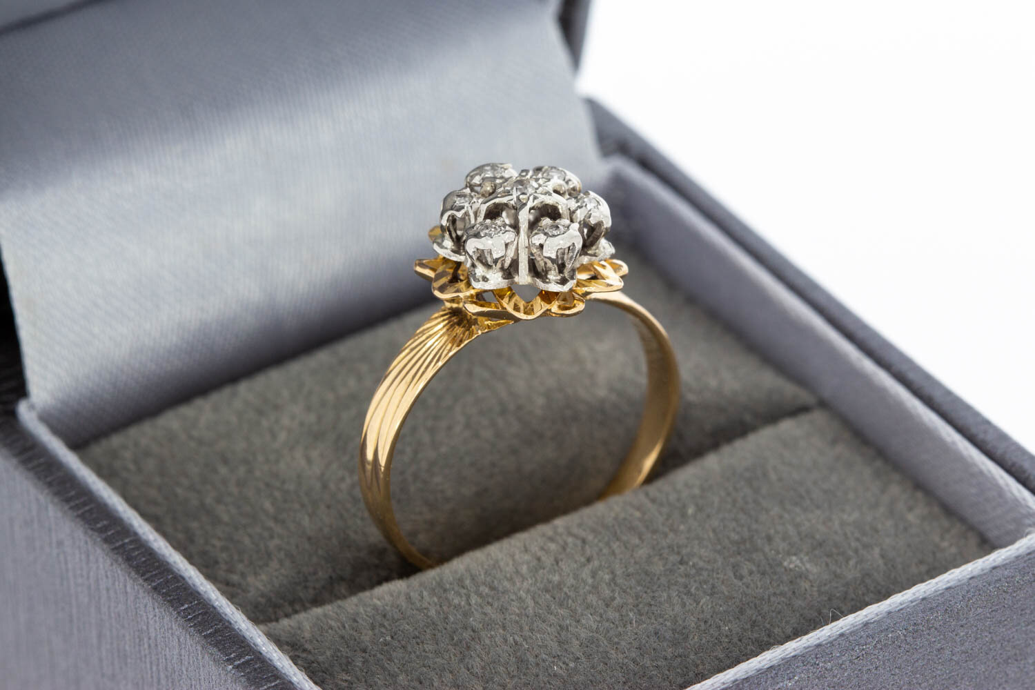 18 Karat Gold Ring Damen mit Diamant 0,10 ct - Ringgr&ouml;&szlig;e 55