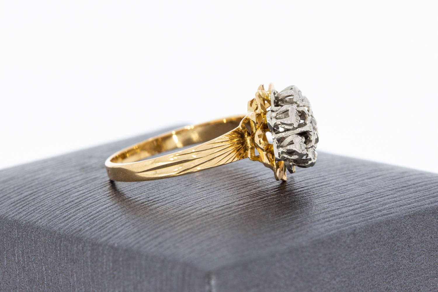 18 Karat Gold Ring Damen mit Diamant 0,10 ct - Ringgr&ouml;&szlig;e 55