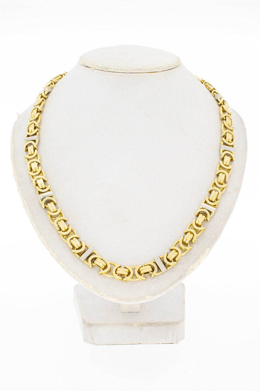 18 Karat Bicolor-Gold K&ouml;nigskette Herren - 75,9 cm
