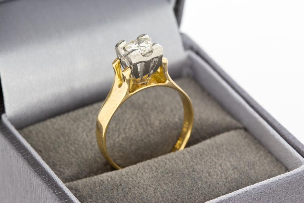 18 Karat Gold Solit&auml;rring mit Diamant - Ringgr&ouml;&szlig;e 55, 3,9 g