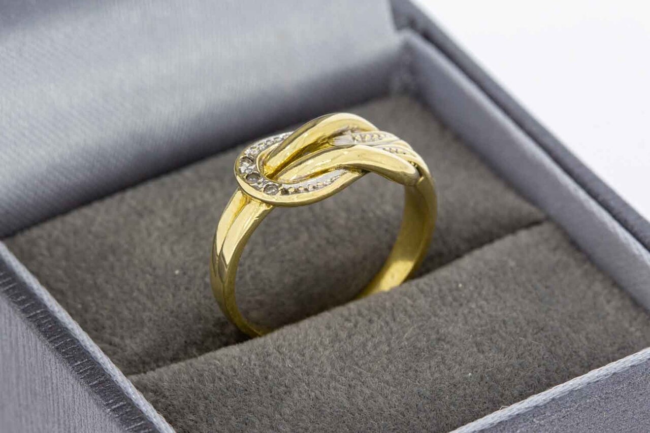 18 Karat Gold Ring Damen mit Diamant 0,02 ct - Ringgr&ouml;&szlig;e 51