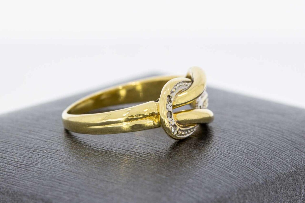 18 Karat Gold Ring Damen mit Diamant 0,02 ct - Ringgr&ouml;&szlig;e 51