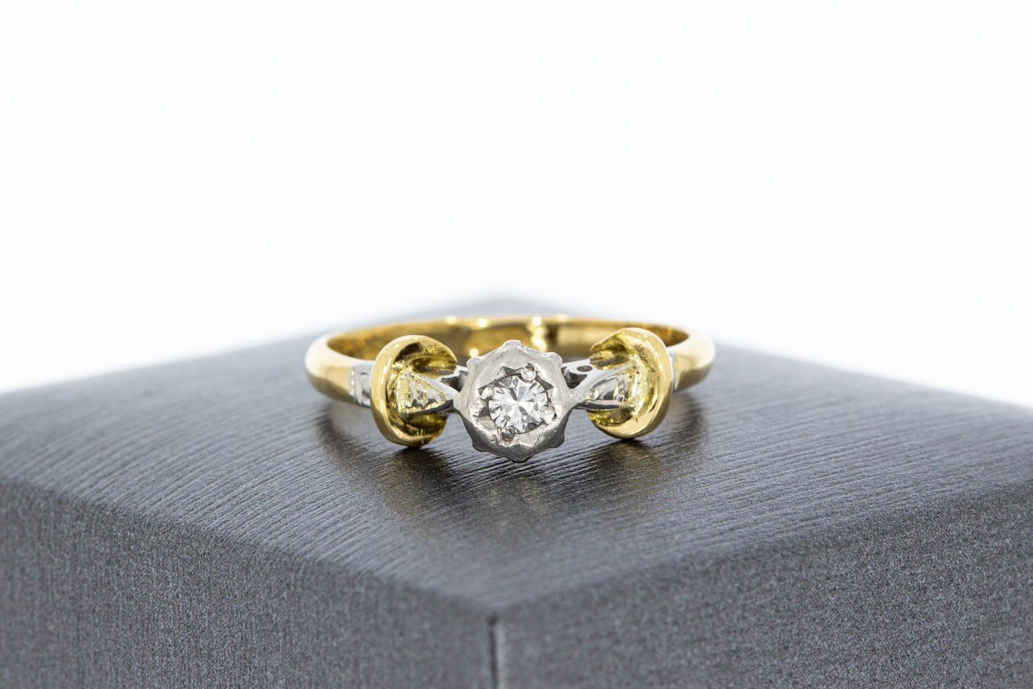 18 Karat Gold Solit&auml;rring Damen mit Diamant - Ringgr&ouml;&szlig;e 54