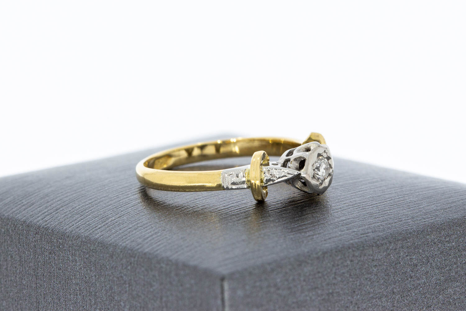 18 Karat Gold Solit&auml;rring Damen mit Diamant - Ringgr&ouml;&szlig;e 54