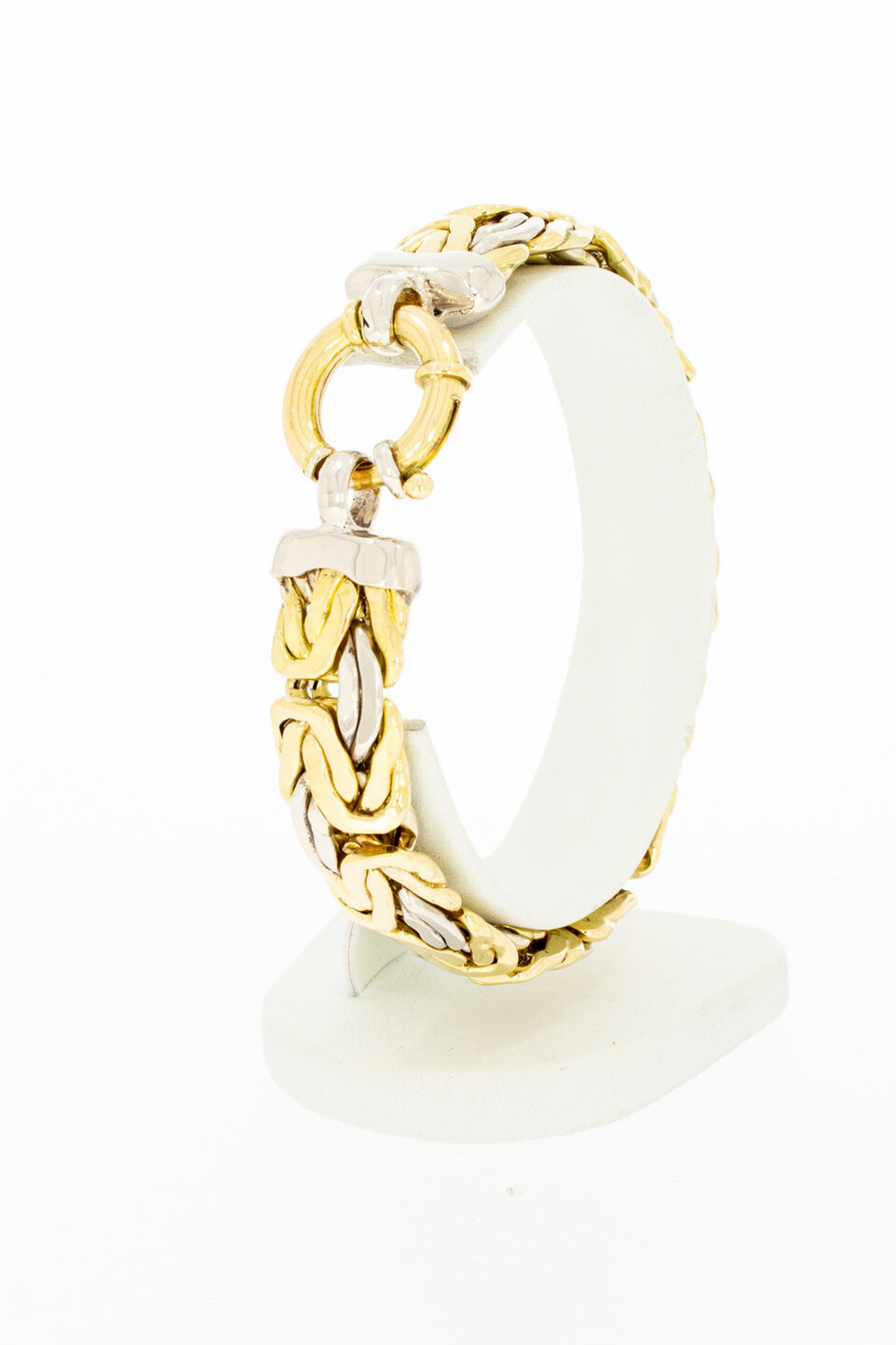 18 Karat Bicolor-Gold K&ouml;nigsarmband - 20,5 cm