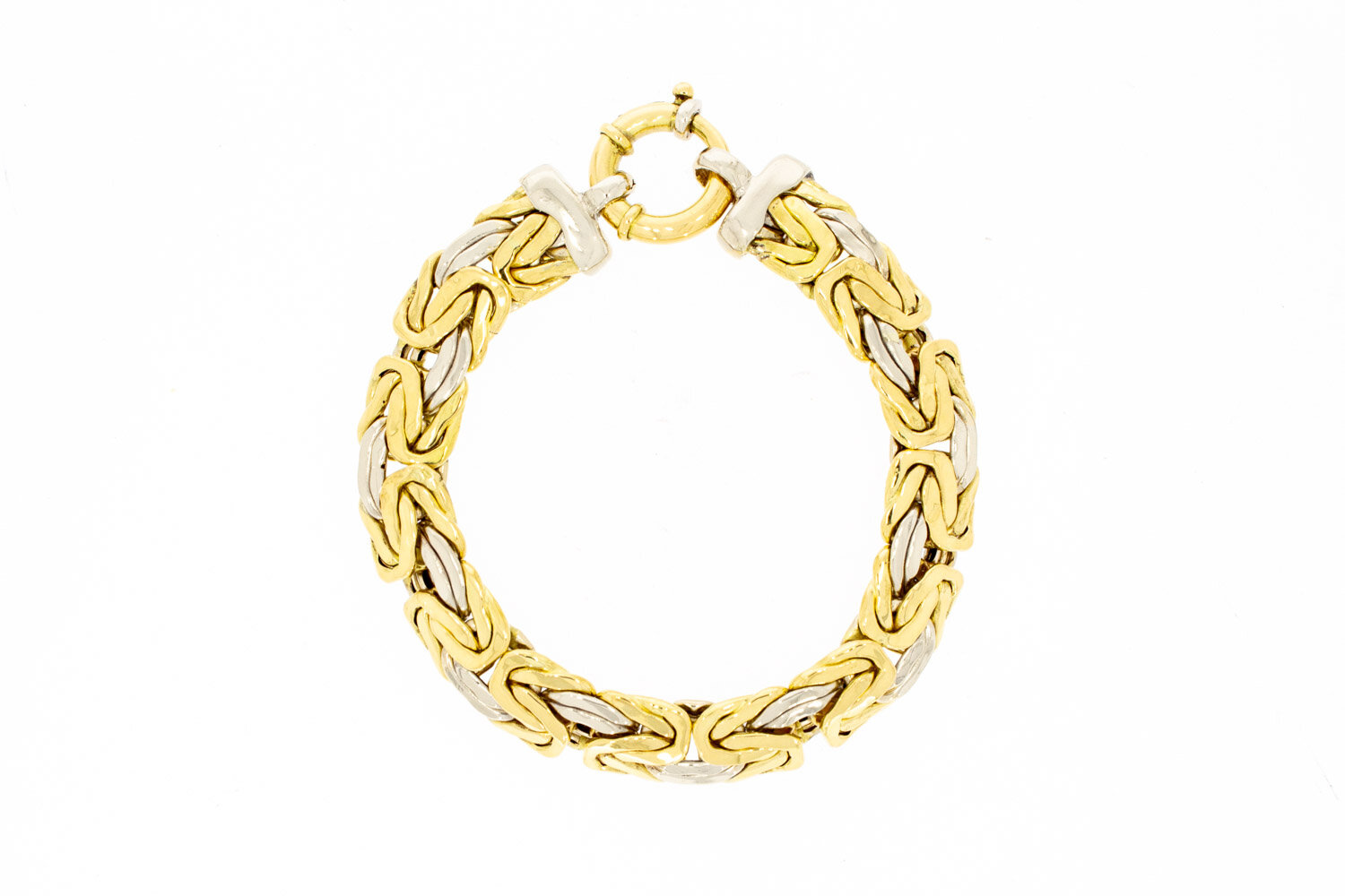 18 Karat Bicolor-Gold K&ouml;nigsarmband - 20,5 cm