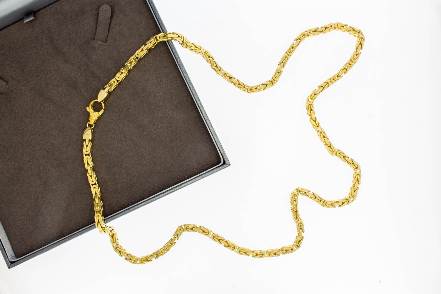 18 Karat Gold Byzantinische K&ouml;nigskette Herren - 71 cm