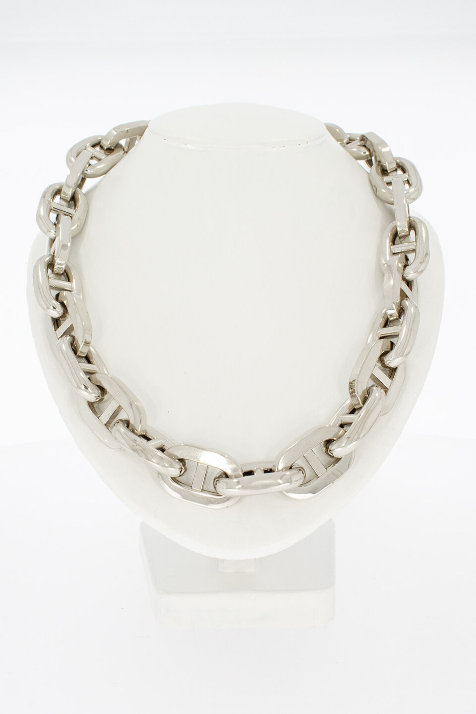 18 Karat Wei&szlig;gold Ankerkette Herren - 75 cm