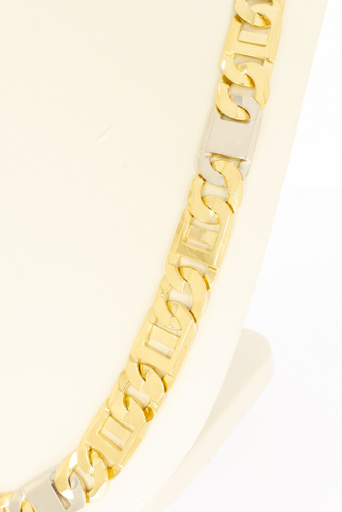 18 Karat Bicolor-Gold K&ouml;nigskette Herren - 70 cm