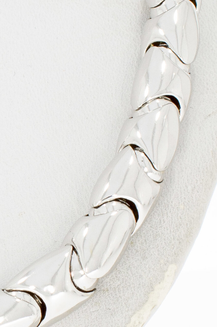 18 Karat Wei&szlig;gold K&ouml;nigskette - 43,6 cm