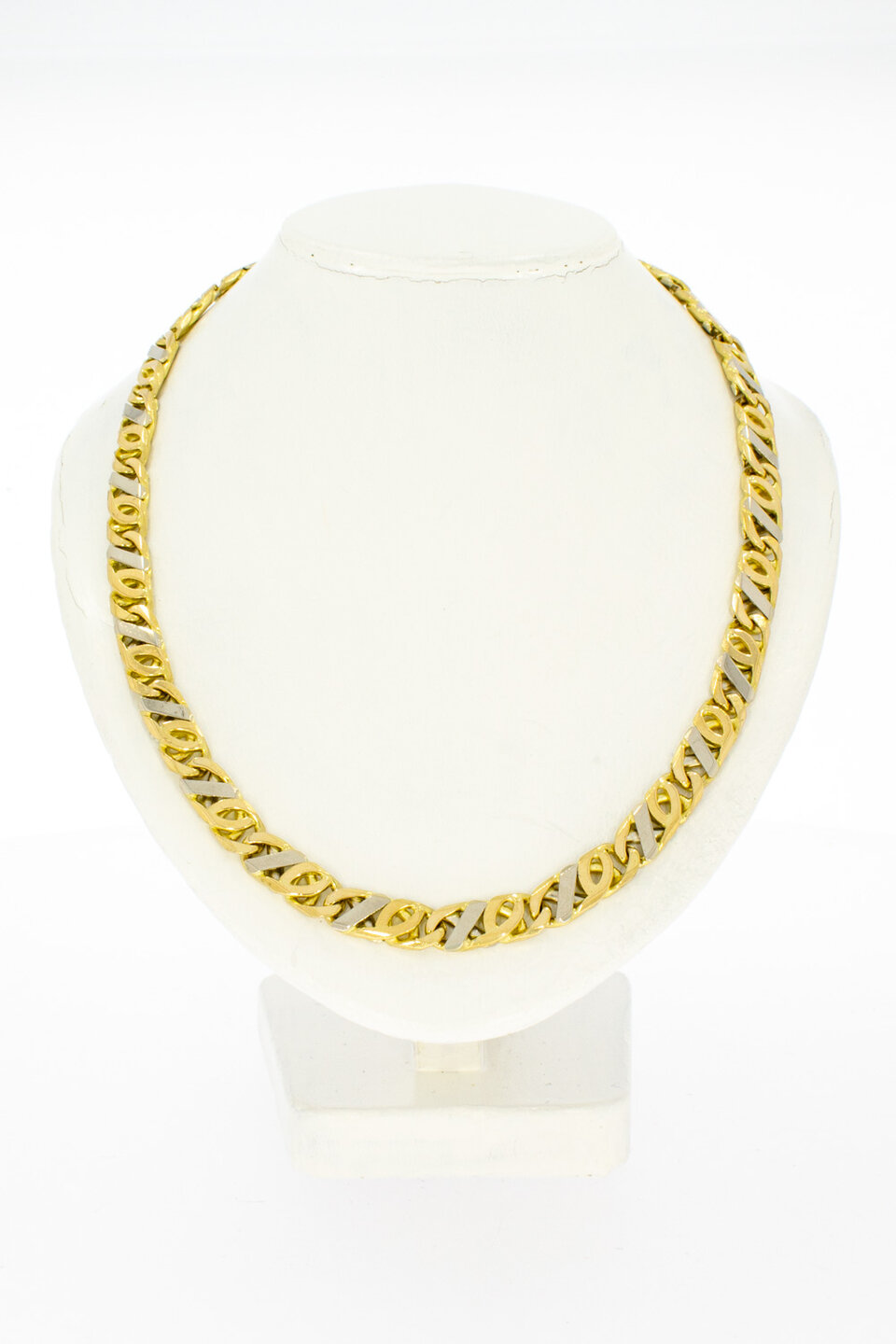 18 Karat Bicolor-Gold K&ouml;nigskette Herren - 60,8 cm