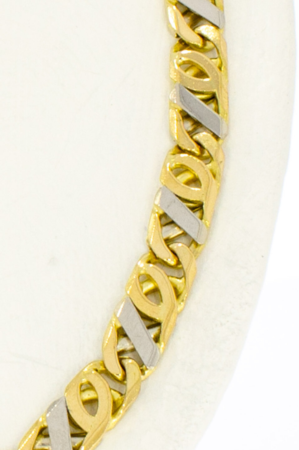 18 Karat Bicolor-Gold K&ouml;nigskette Herren - 60,8 cm