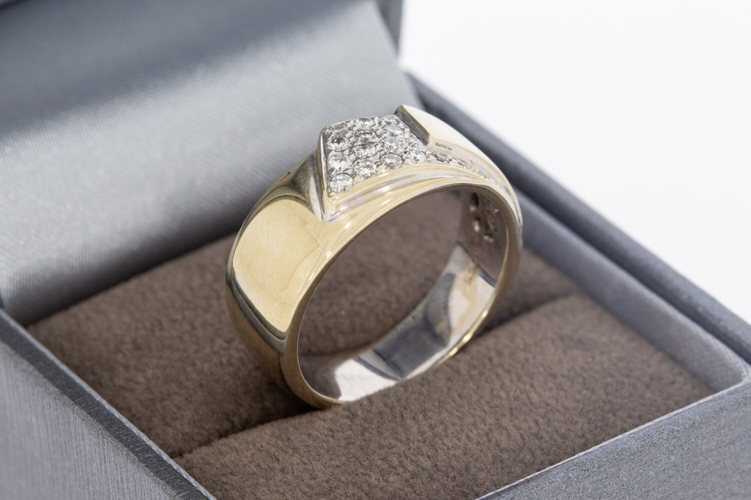 18 Karat Gold Ring Damen mit Diamant 0,15 ct - Ringgr&ouml;&szlig;e 59