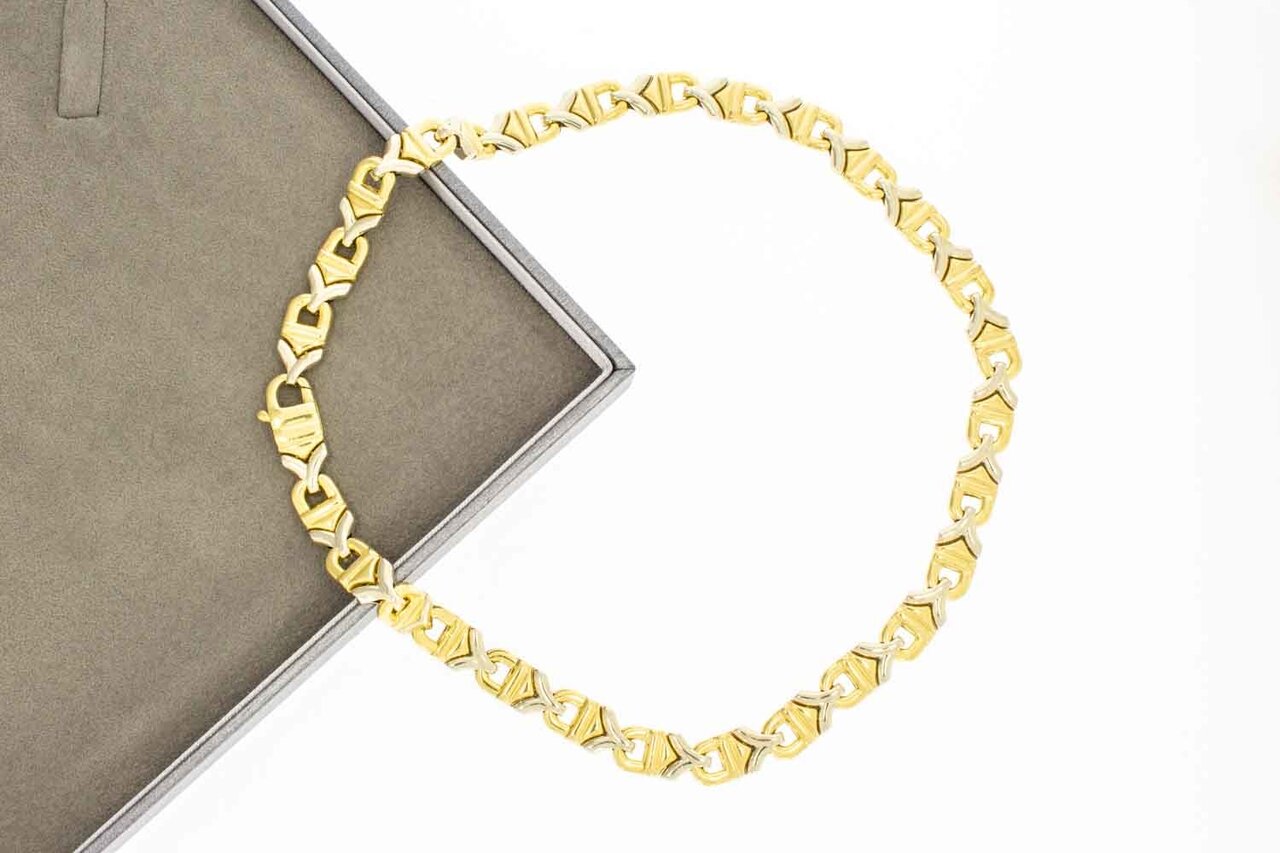 18 Karat Bicolor-Gold K&ouml;nigskette - 43 cm