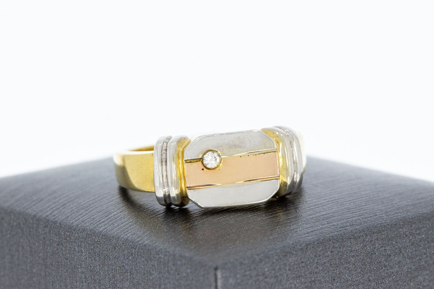 585 Gold Statement-Ring mit Zirkonia - Ringgr&ouml;&szlig;e 61, 7,6 g