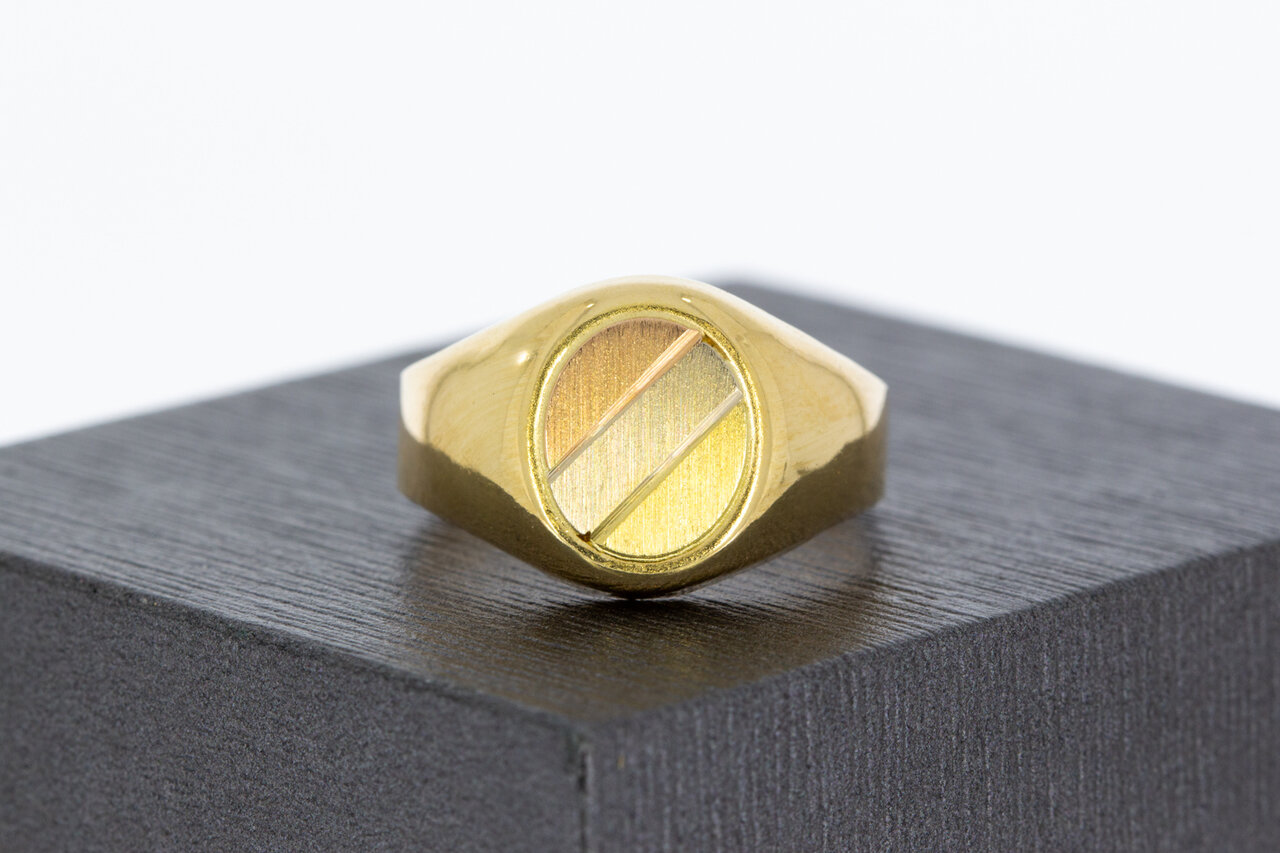 18 Karat Tricolor-Gold Pinky-Ring Herren - Ringgr&ouml;&szlig;e 56