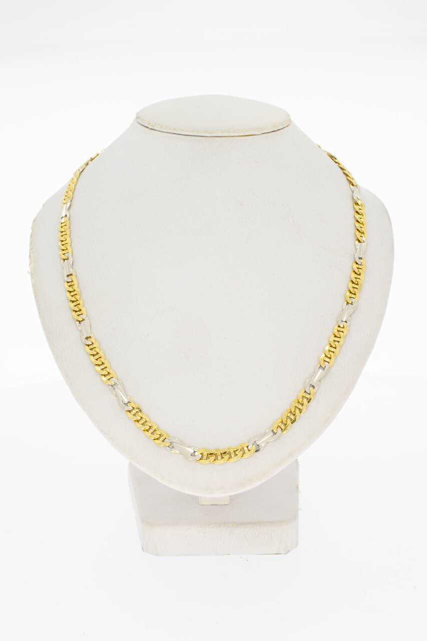 18 Karat Bicolor-Gold Ankerkette - 51,3 cm